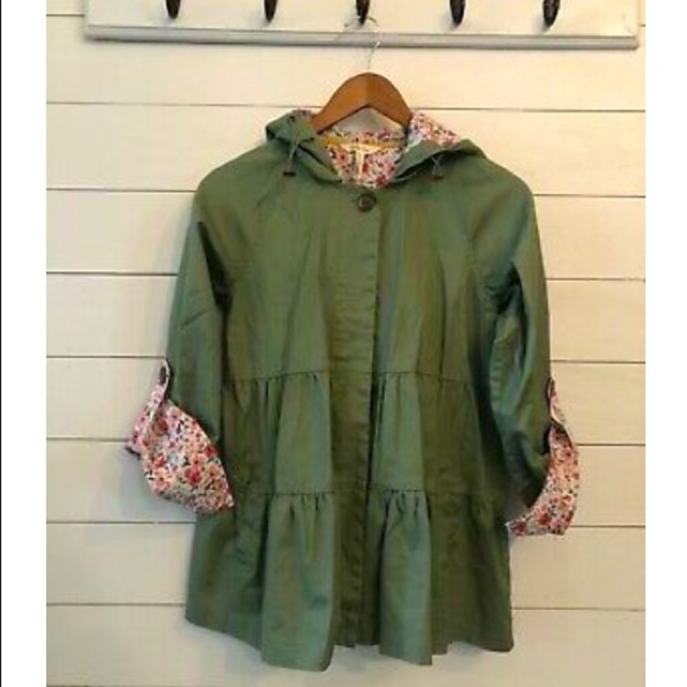 Matilda Jane Green Rain Jacket Wind Breaker